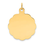 14k .018 Gauge Engravable Round Scalloped 26x Disc Charm