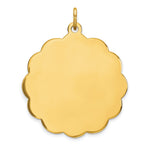 14k .018 Gauge Engravable Round Scalloped 28x Disc Charm