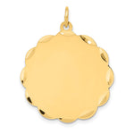 14k Etched Edge .018 Gauge Engravable Round Scalloped 28x Disc Charm