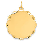 14k Etched Edge .035 Gauge Engravable Round Scalloped 28x Disc Charm