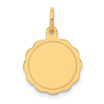 14k .013 Gauge Engravable Round Scalloped 16x Disc Charm