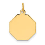 14k Plain .018 Gauge Engravable Octagonal 17x Disc Charm