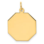 14k Plain .018 Gauge Engravable Octagonal 21x Disc Charm