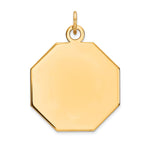 14k Plain .018 Gauge Engravable Octagonal 23x Disc Charm