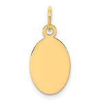 14k Plain .035 Gauge Engravable Oval 17x Disc Charm