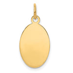 14k Plain .018 Gauge Engravable Oval 19x Disc Charm