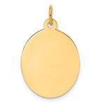 14k Plain .011 Gauge Engravable Oval 23x Disc Charm