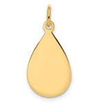 14k Plain .013 Gauge Engravable Raindrop 20x Disc Charm
