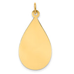 14k Plain .018 Gauge Engravable Raindrop 30x Disc Charm