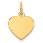 14k Plain .018 Gauge Engravable Heart 12x Disc Charm