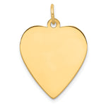 14k Plain .027 Gauge Engravable Heart 24x Disc Charm