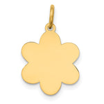 14k Plain .013 Gauge Engravable Flower 16x Disc Charm