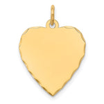 14k Etched Edge .013 Gauge Engravable Heart 21x Disc Charm