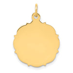 14k Plain .013 Gauge Engravable Disc Charm