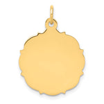 14k Plain with Fancy Edge .013 Gauge Engravable Round 20x Disc Charm
