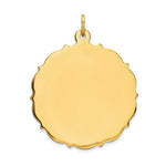 14k Plain with Fancy Edge .013 Gauge Engravable Round 29x Disc Charm