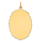 14k Plain with Fancy Edge .018 Gauge Engravable Oval 33x Disc Charm