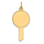 14k Plain .011 Gauge Engravable Key 28x Disc Charm