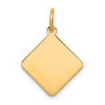 14k Plain .018 Gauge Diamond-Shaped Engravable 16.5x Disc Charm