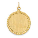 14k Patterned with Rope Edge .013 Gauge Engravable Round 27x Disc with Satin Back