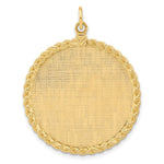 14k Patterned with Rope Edge .013 Gauge Engravable Round 34x Disc with Satin Back