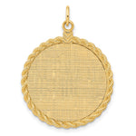 14k Patterned with Rope Edge .013 Gauge Engravable Round 31x Disc with Satin Back