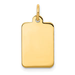 14k Plain .018 Gauge Rectangular Engravable 17x Disc Charm
