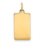 14k Plain .035 Gauge Rectangular Engravable 20x Disc Charm