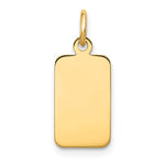 14k Plain .013 Gauge Engravable Rectangular 17x Disc Charm