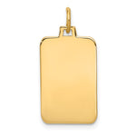 14k Plain .011 Gauge Engravable Rectangular 22x Disc Charm