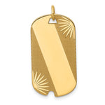 14k Patterned Sunburst with Diagonal Stripe .013 Gauge Engravable 28x Dog Tag Disc Charm