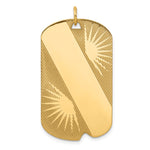 14k Patterned Sunburst with Diagonal Stripe .018 Gauge Engravable 36x Dog Tag Disc Charm