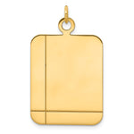 14k Plain with Etched Lines Rectangular .035 Gauge Engravable 30x Disc Charm