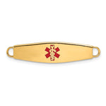 14k 34x Red Enameled Oval Shape Medical ID Plate