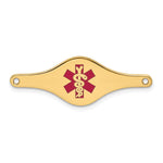 14k 34x Red Enameled Shaped Medical ID Plate