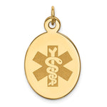 14k 23x Oval Non-enameled Medical Jewelry Pendant