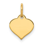 14k Plain .011 Gauge Engraveable Heart 10x Disc Charm