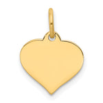 14k Plain .011 Gauge Engraveable Heart 14x Disc Charm