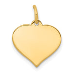 14k Plain .013 Gauge Engraveable Heart 15x Disc Charm