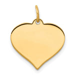 14k Plain .009 Gauge Engraveable Heart 16x Disc Charm