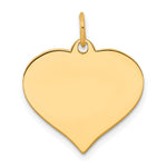 14k Plain .035 Gauge Engraveable Heart 19x Disc Charm