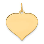 14k Plain .009 Gauge Engraveable Heart 19x Disc Charm