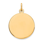 14k Plain .027 Gauge Round Engravable Disc Charm