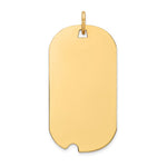 14k Plain .018 Gauge Engravable 30x Dog Tag with Notch Disc Charm