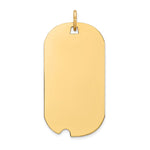 14k Plain .013 Gauge Engravable 30x Dog Tag with Notch Disc Charm