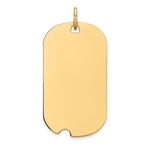 14k Plain .013 Gauge Engraveable 27x Dog Tag with Notch Disc Charm