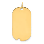 14k Plain .027 Gauge Engraveable Dog Tag w/Notch Disc Charm