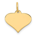 14k Plain .018 Gauge Engraveable Heart 12x Disc Charm