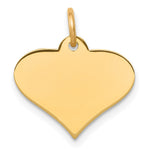 14k Plain .027 Gauge Engraveable Heart 13x Disc Charm