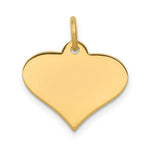 14k Plain .027 Gauge Engraveable Heart 16x Disc Charm